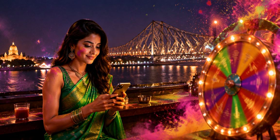 Elegant lady playing roulette in Kolkata casino environment
